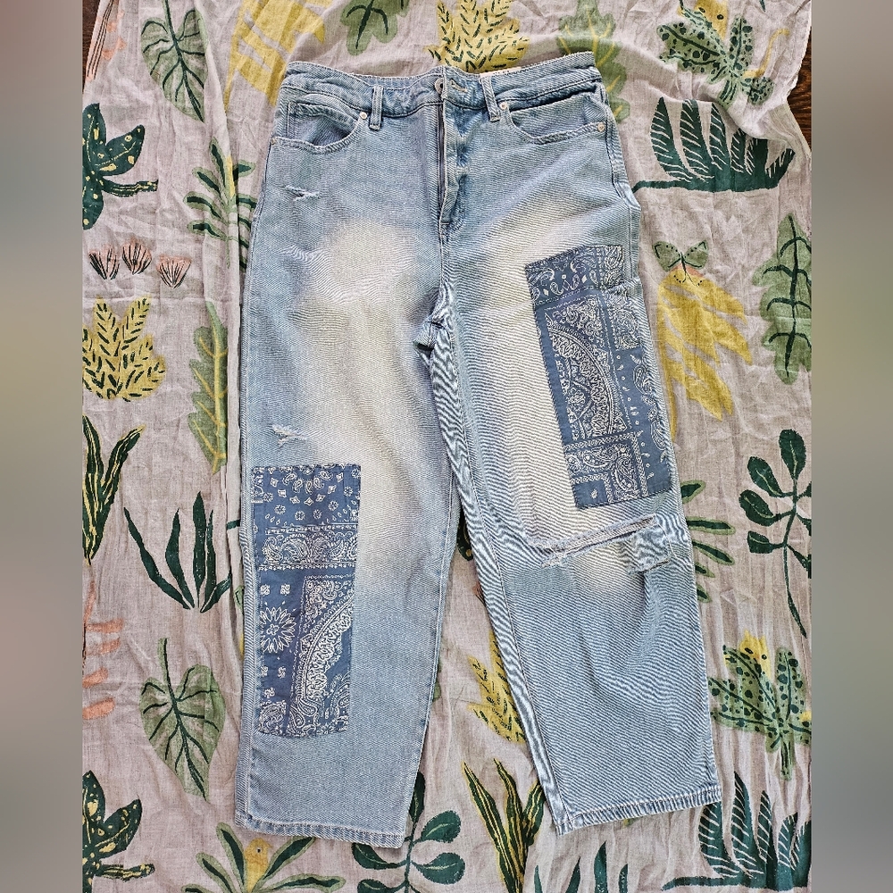 NWT Style&Co Vintage High Rise Patchwork Jeans sz 8P